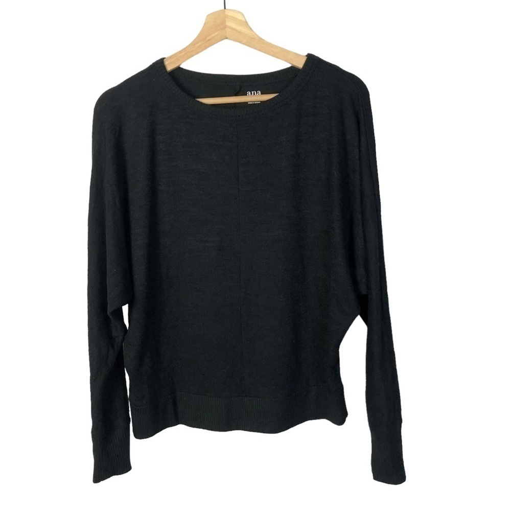 ANA Black Soft Knit Long Sleeve‎ Top XS